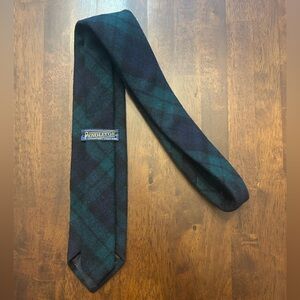 Pendleton 100% Virgin Wool Tie - Dark Black, Blue & Green Plaid